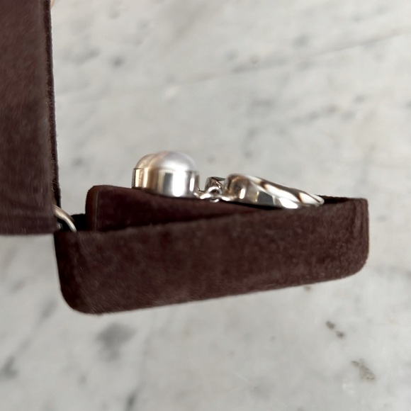 Earrings | Pearl + Tortoise Shell | Sterling Silver | Handmade in Mexico | $20 - Picture 5 of 8